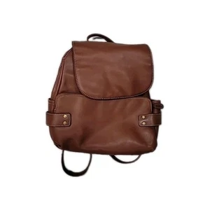 Wilsons Leather Brown With Brass Colored Hardware Small Backpack EUC - Picture 1 of 9