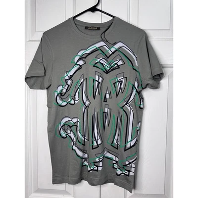 NWOT Roberto Cavalli Mens T Shirt Size S Green Graphic Logo Tee Designer Top - Image 1 of 4