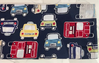 Pottery Barn Kids DUVET  TWIN Transportation Trucks Cars Bus BLUE Boys Bedding - Image 1 of 4