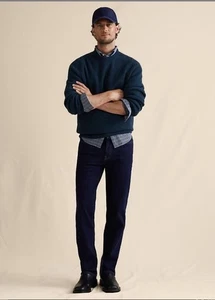 Banana Republic Herren neu mit Etikett gerade Luxus Traveler Jeans 33 x 30 mitteldunkle Waschung 693560 - Bild 1 von 4