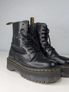 Dr. Martens Jadon Women's Sz 6 Black Leather Air Walk Platform Desert Ankle Boot - Picture 1 of 8