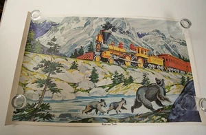 Rails and Trails Railroad Train Poster (PSTR-Y39/JSF6) Western Novelties 35"x22" - Picture 1 of 10