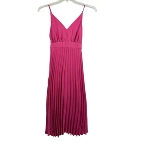 Jessica Simpson neu rosa Akkordeon Plissee Kleid Small Fit and Flare ärmellos - Bild 1 von 12