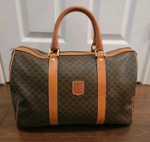 CELINE Vintage Macadam Boston Travel Bag AUTHENTIC, NEAR MINT! - Picture 1 of 20