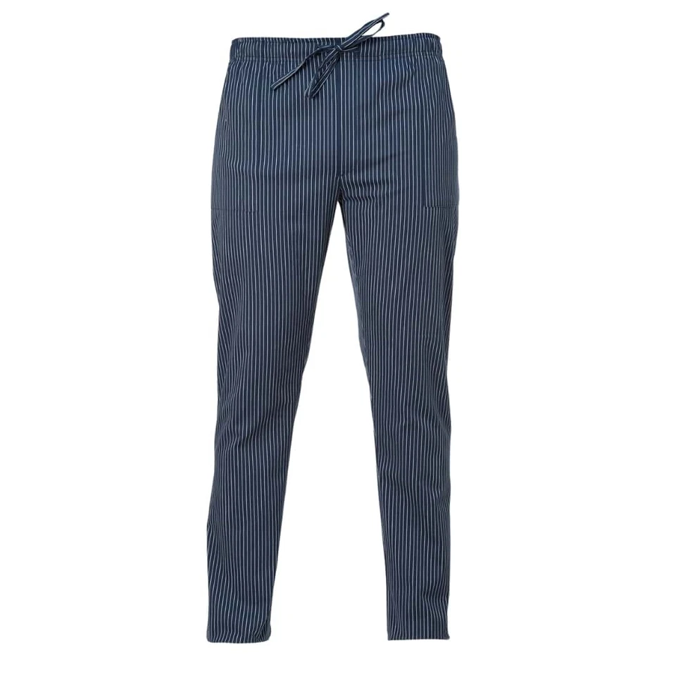 Pantalone Cuoco Enrico Blu Gessato con Tasche Giblor's - Divisa Chef Pizzaiolo - Immagine 1 di 1