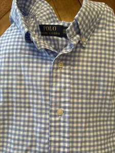 Ralph Lauren long sleeve button down dress shirt 3XB big Blue Check - Bild 1 von 3
