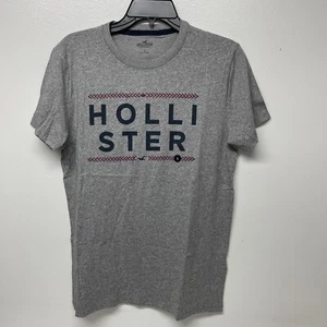 Hollister T-shirt Mens Short Sleeve Graphic Tee Grey Htr Size Small - Picture 1 of 4