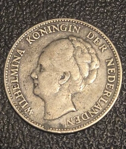 1924 SILVER NETHERLANDS 1 GULDEN COIN  - Picture 1 of 2
