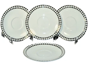 Juego de platillos de té con mosaico de porcelana de hueso WEDGWOOD/4 vajilla de Jasper Conran nuevo - Imagen 1 de 6