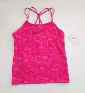 Nike Girls Size XL Retro Flow Tankini T-Crossback Graphic Print Fierce Pink - Picture 1 of 7