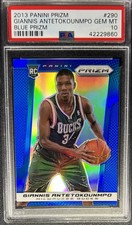 GIANNIS ANTETOKOUNMPO PSA 10 2013 PANINI PRIZM #290 BLUE ROOKIE RC 