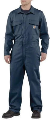 New Carhartt FR Large-Regular Coveralls Mens Navy 387-20 FR Flame Fire Resistant - Image 1 of 2