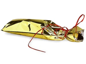 "25 piezas bolsas de regalo metálicas Mylar DORADAS fundas para botellas de vino 6,5"" x 18""" - Imagen 1 de 1
