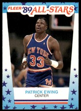 1989 Fleer Stickers #7   Patrick Ewing   New York Knicks