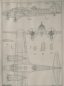 WW2 Aircraft AVRO ANSON I - Scale Design Plans Published c1940 - Picture 1 of 2