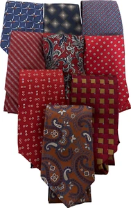 Lot of Luxury Designer Silk Ties, Red/Blue, Brands: Daniel De Fasson, Tommy - Picture 1 of 10
