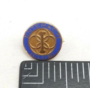 Interact Club Pin 10K Gold Filled Vintage Collectible Blue Enamel - Picture 1 of 4