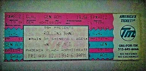 HENRY ROLLINS BAND / HELMUT 1994 Weight / Betty Tour Complete Concert Ticket - Picture 1 of 4