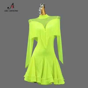 Vestido de baile latino Ropa de baile Disfraz de competencia Niñas Mujeres Ropa de práctica - Imagen 1 de 19