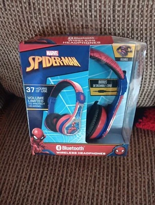 *NEW* Spiderman Wireless Bluetooth Kids Headphones w/Microphone Volume Limited - Image 1 of 2