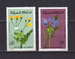 Maroc 1972 fleurs 2 timbres neufs MNH /TE5398 - Foto 1 di 1