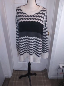 Maglione AERIE donna taglia media avorio nero spacco laterale nuovo - Foto 1 di 10