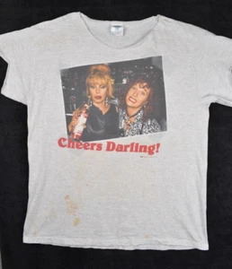 VTG 90s Absolutely Fabulous Show Shirt Mens Extra Large 45" Gray Cheers Darling - Picture 1 of 15