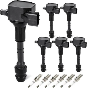 6 Pack Ignition Coil & Iridium Spark Plug For Infiniti M35 G35 I35 FX35 V6 UF349 - Picture 1 of 8