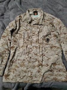 US MARINE CORP DESERT CAMO Shirt MENS medium reg COAT BUZZ OFF INSECT SHIELD - Picture 1 of 4