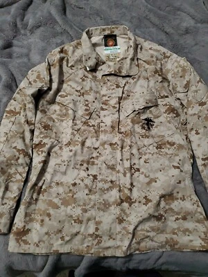 US MARINE CORP DESERT  CAMO Shirt MENS medium reg COAT BUZZ OFF INSECT SHIELD - Image 1 of 4