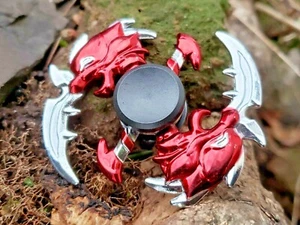 Red Silver Fidget Spinner Toy Boys Girls Adults Kids ADHD Focus Stress Reducer - Picture 1 of 11