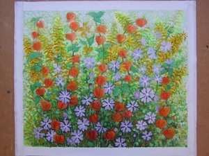 PHYSALIS Flowers Original Oil Acrylic Painting Art By Artist - Picture 1 of 6