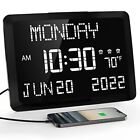 Digital Calendar Day Clock, 11.5” Extra Large Dementia Clock With