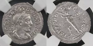 Severus Alexander (AD 222-235). AR denarius (20mm, 3.20 gm, 6h). NGC AU 5/5 - 3/ - Picture 1 of 5
