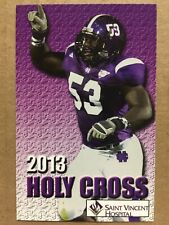 2013 Holy Cross Crusaders Football Pocket Schedule-Gary Acquah-Saint Vincent
