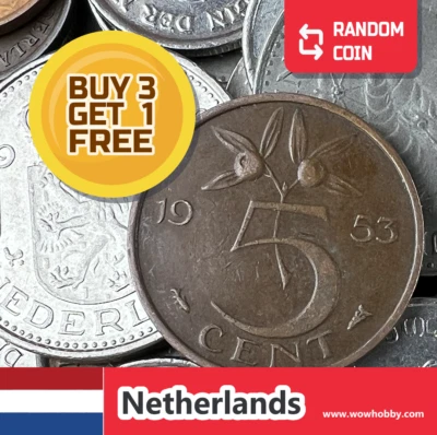 Moneda de los Países Bajos | 1 moneda holandesa antigua coleccionable al azar para coleccionar monedas Foto 1 de 4