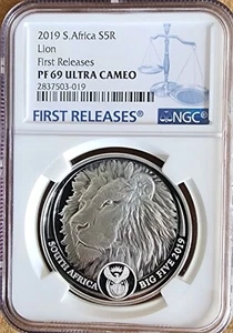 South Africa 2019 Big 5 Lion NGC PF69 Ultra Cameo First Releases - Picture 1 of 2