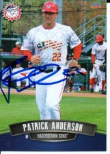 Patrick Anderson 2016 Hagerstown Suns Autographed Signed Card