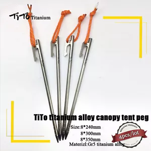 4 pz tenda baldacchino in lega di titanio Ti campeggio pela pali unghie 8x240 mm/300 mm/350 mm - Foto 1 di 6