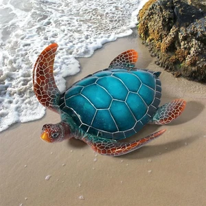 Large Blue SEA Turtle Statue - Picture 1 of 8