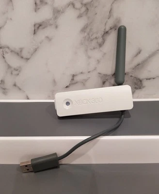Xbox 360 Official Microsoft Wireless Network Adapter WiFi White - Tested Working - Image 1 of 4