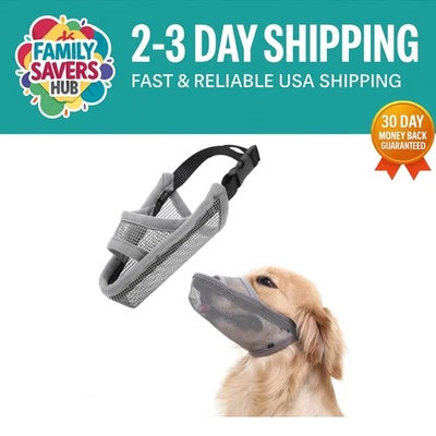 Adjustable Grey Dog Muzzle for Large Breeds - Lightweight & Comfortable Design - Image 1 of 4