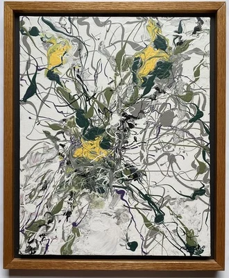 Pintura al óleo de acción expresionismo abstracto vintage estilo Jackson Pollock firmada Foto 1 de 4