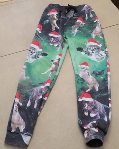 Pajama Bottom Casual Lounging Pants Cats Kittens Christmas Holiday Unisex Size S - Picture 1 of 6