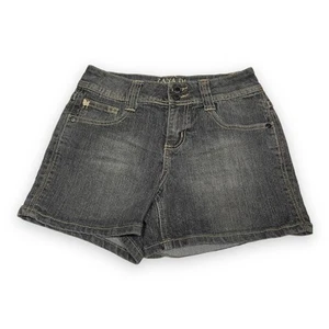 Zana Di Girls Short Size 14 Black Denim Bling Flap Pockets Jean - Picture 1 of 5