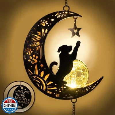 Carillón de viento iHeartDogs Pet Memorial - 'Te amo a la luna y de vuelta' - El  Foto 1 de 4