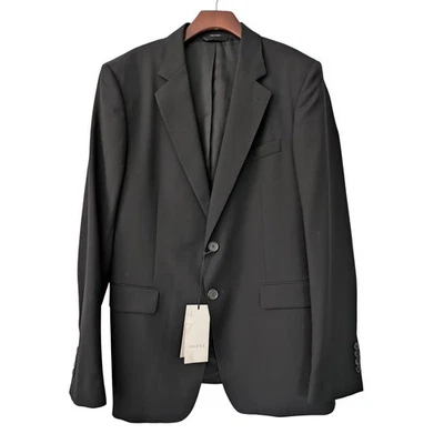 Uniforme Gucci Chaqueta Blazer 2 Botones Abrigo Deportivo Lana Para Hombres EU 50 US 40 Negro Nuevo con Etiquetas Foto 1 de 4