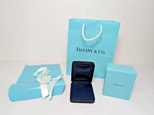 Tiffany & Co Schwarz Wildleder Halskette Präsentationsbox Blau Geschenkbox Papiertüte - Bild 1 von 24