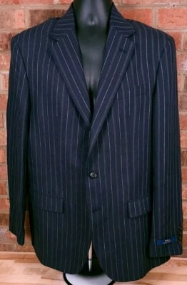 Polo Ralph Lauren Lino Lana Azul Rayas Blazer Traje Chaqueta Italia 42 L NUEVO  Foto 1 de 4