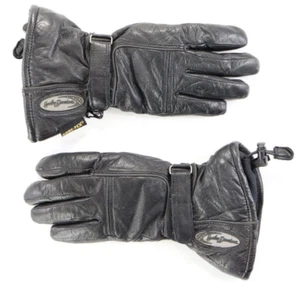 harley davidson womens gloves XS S black leather gauntlet warm cold bar riding - Picture 1 of 8